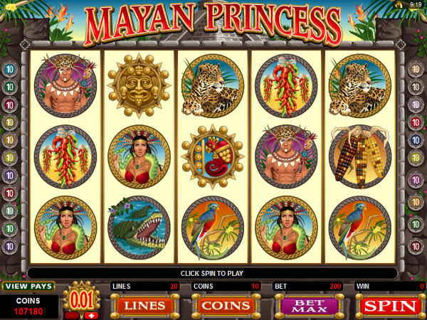 Mayan Princess in game screenshot