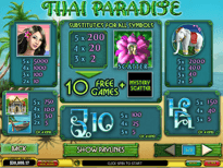 Thai Paradise pay table