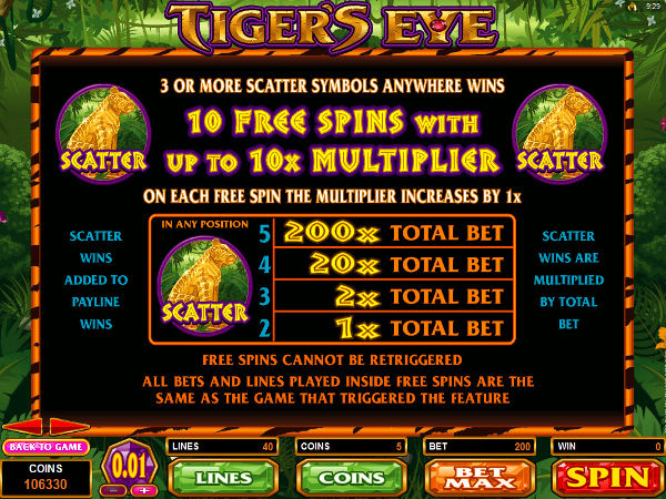 Tigers Eye bonus screenshot